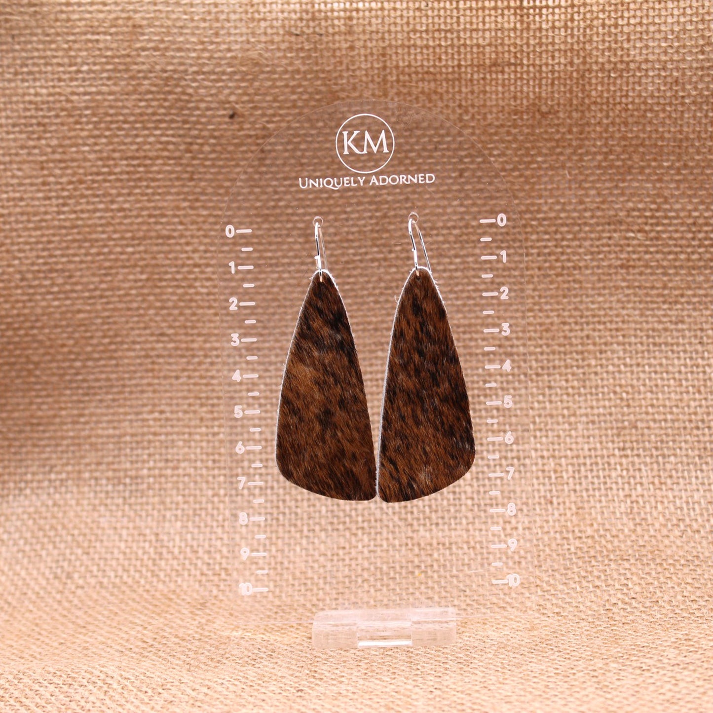 Genuine Cowhide Copper Speckled Dangle - Polymer Clay earrings & Studs | Genuine leather natural pearl jewelry - km-uniquely-adorned