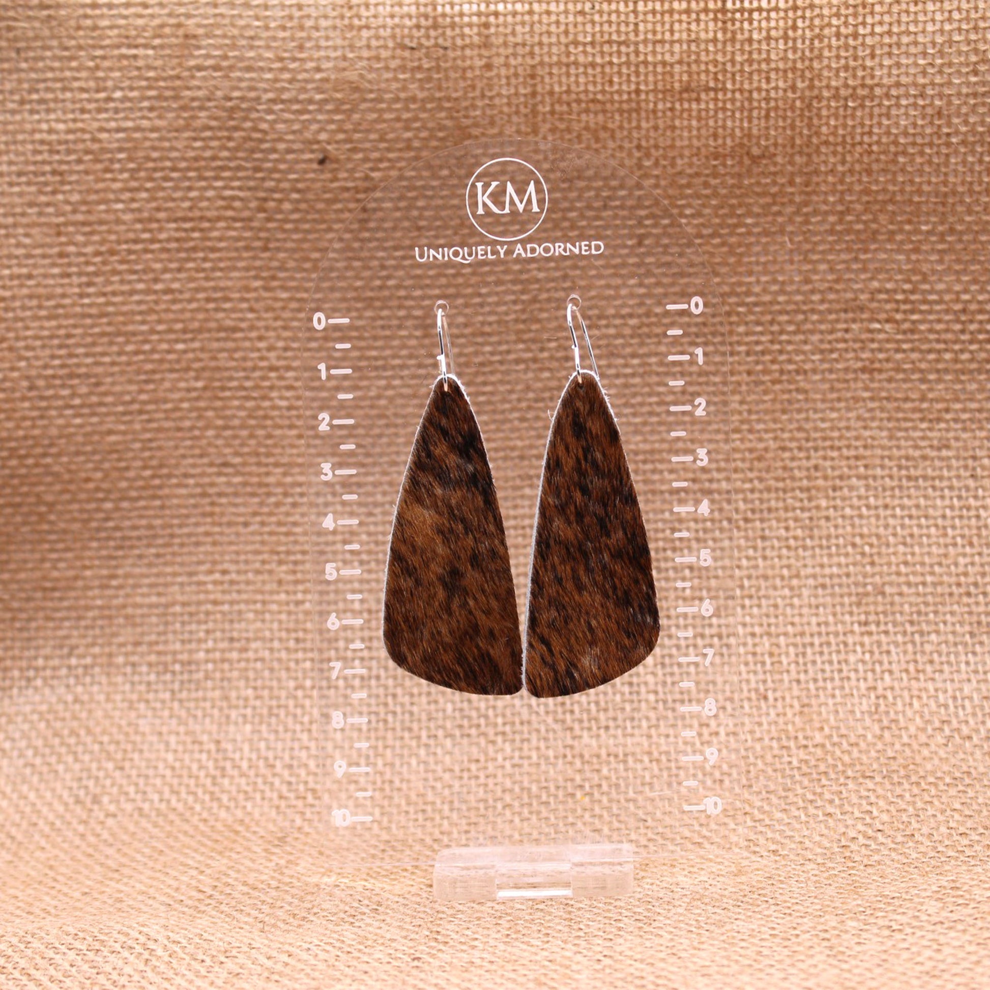 Genuine Cowhide Copper Speckled Dangle - Polymer Clay earrings & Studs | Genuine leather natural pearl jewelry - km-uniquely-adorned