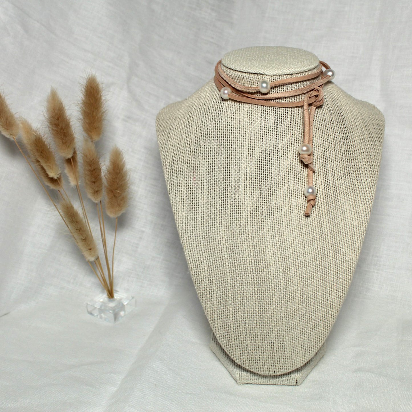 Pearl and Leather Necklace