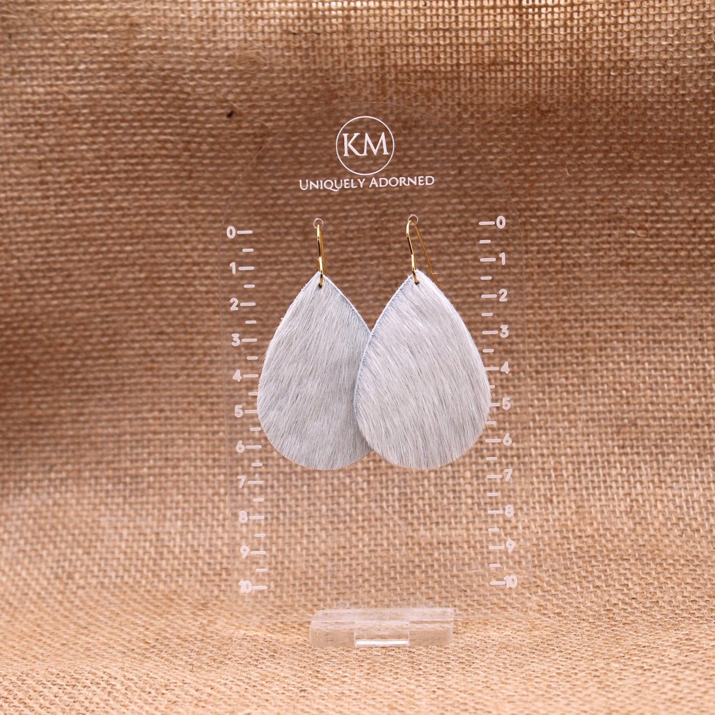 Genuine Cowhide White Dangle - Polymer Clay earrings & Studs | Genuine leather natural pearl jewelry - km-uniquely-adorned